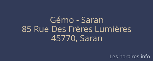 Gémo - Saran