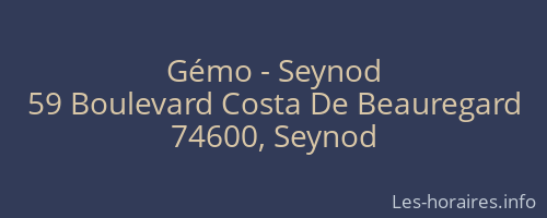 Gémo - Seynod