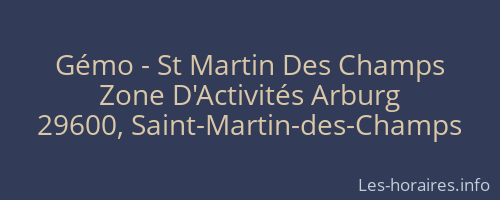 Gémo - St Martin Des Champs
