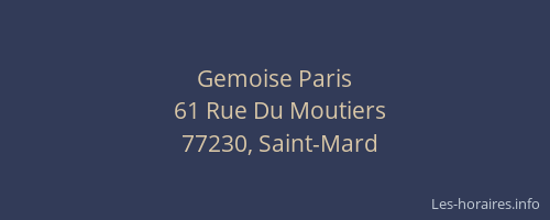 Gemoise Paris