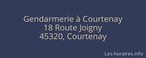 Gendarmerie à Courtenay