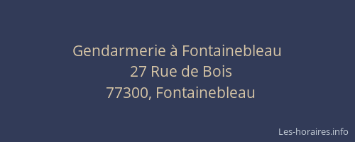Gendarmerie à Fontainebleau