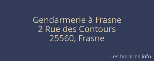 Gendarmerie à Frasne