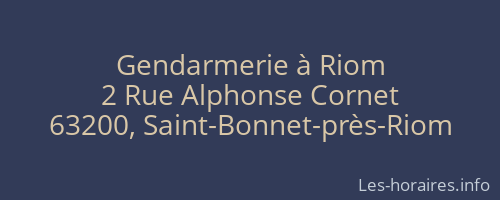 Gendarmerie à Riom
