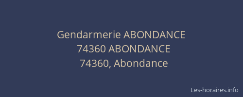 Gendarmerie ABONDANCE