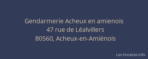 Gendarmerie Acheux en amienois