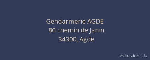 Gendarmerie AGDE