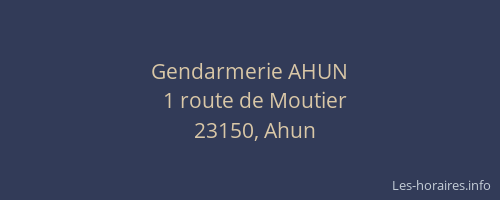 Gendarmerie AHUN