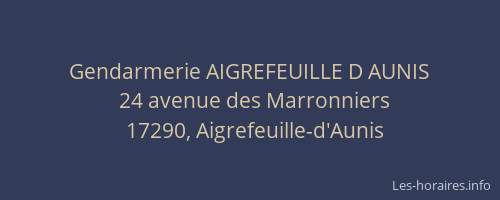 Gendarmerie AIGREFEUILLE D AUNIS