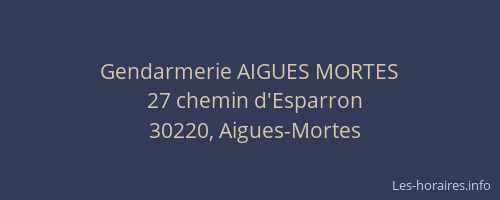 Gendarmerie AIGUES MORTES