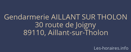 Gendarmerie AILLANT SUR THOLON