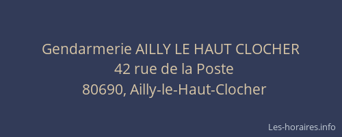 Gendarmerie AILLY LE HAUT CLOCHER