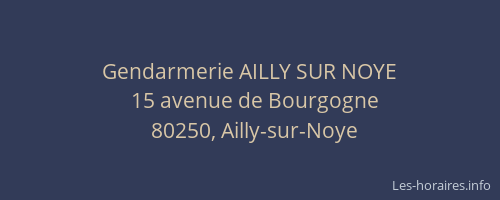 Gendarmerie AILLY SUR NOYE