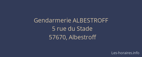 Gendarmerie ALBESTROFF
