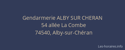 Gendarmerie ALBY SUR CHERAN