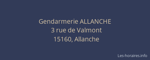 Gendarmerie ALLANCHE