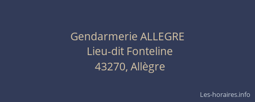 Gendarmerie ALLEGRE