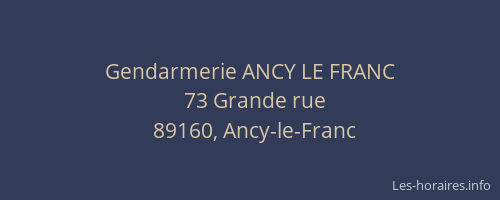 Gendarmerie ANCY LE FRANC