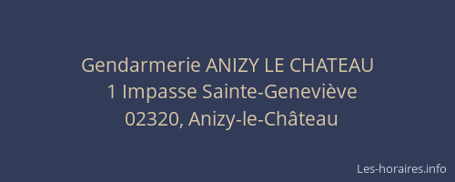 Gendarmerie ANIZY LE CHATEAU