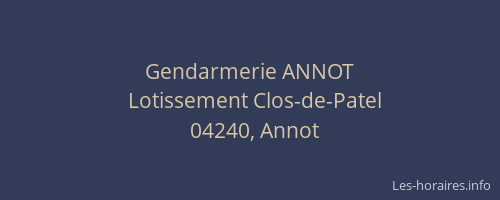 Gendarmerie ANNOT