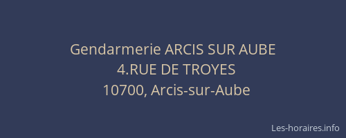 Gendarmerie ARCIS SUR AUBE