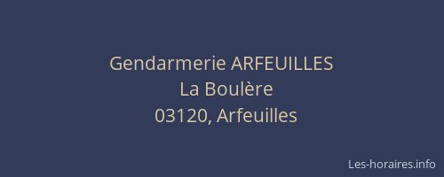 Gendarmerie ARFEUILLES