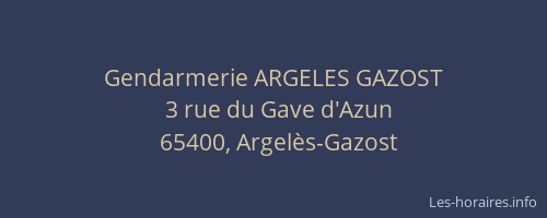 Gendarmerie ARGELES GAZOST