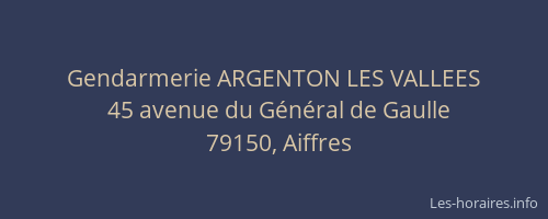 Gendarmerie ARGENTON LES VALLEES