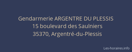 Gendarmerie ARGENTRE DU PLESSIS