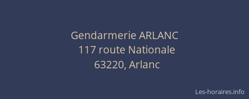 Gendarmerie ARLANC