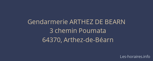 Gendarmerie ARTHEZ DE BEARN