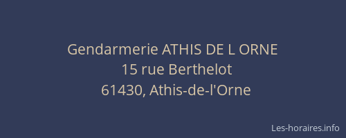 Gendarmerie ATHIS DE L ORNE