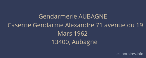 Gendarmerie AUBAGNE