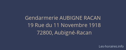 Gendarmerie AUBIGNE RACAN