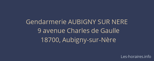 Gendarmerie AUBIGNY SUR NERE