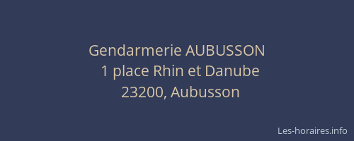 Gendarmerie AUBUSSON