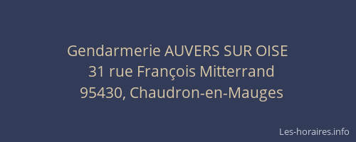 Gendarmerie AUVERS SUR OISE