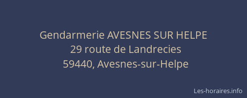 Gendarmerie AVESNES SUR HELPE