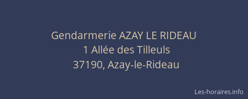 Gendarmerie AZAY LE RIDEAU