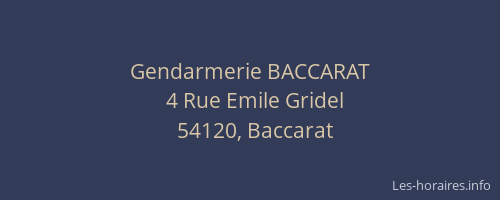 Gendarmerie BACCARAT