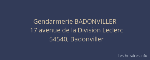 Gendarmerie BADONVILLER