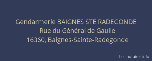 Gendarmerie BAIGNES STE RADEGONDE