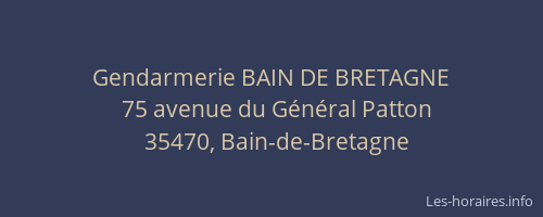 Gendarmerie BAIN DE BRETAGNE