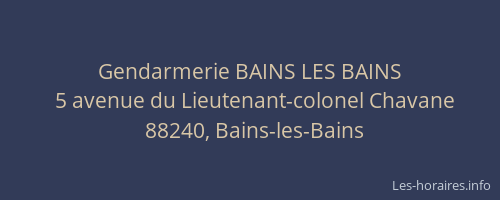 Gendarmerie BAINS LES BAINS