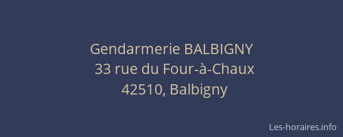 Gendarmerie BALBIGNY