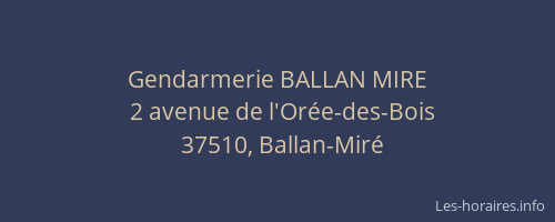 Gendarmerie BALLAN MIRE