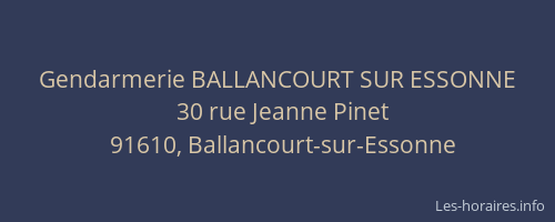 Gendarmerie BALLANCOURT SUR ESSONNE