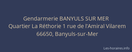 Gendarmerie BANYULS SUR MER