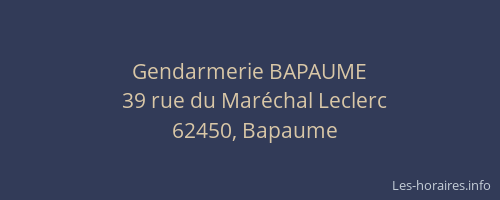 Gendarmerie BAPAUME