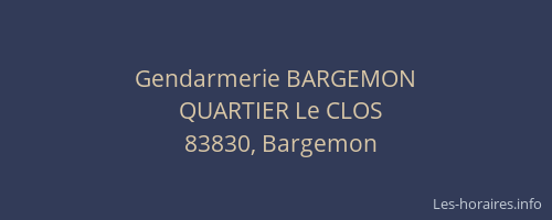 Gendarmerie BARGEMON